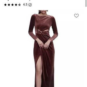 Elegant Velvet Brown Dress